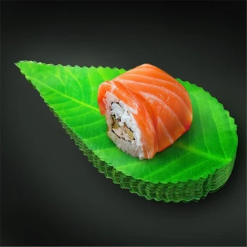 200Pcs/pak Žalias Lapas Japonų Maisto Suši Apdailos Lapai Suši Žolės Kūrybos Plastiko Lapų Sashimi Dekoro Įrankių Nemokamas Pristatymas