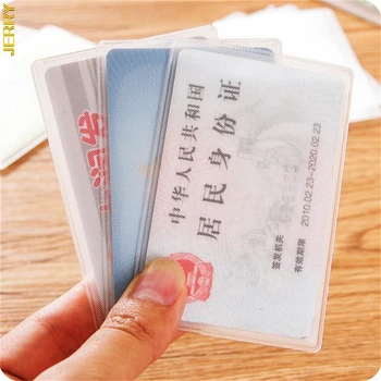10vnt 9.6 * 6cm skaidrios, matinės PVC verslo ID kortelės turėtojas skaidrus dokumento lange bilietą vandeniui apsauginis krepšys
