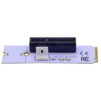M2 Mygtuką M, Kad būtų PCIe X4 Perdavimo Adapteris Su LED Įtampos Indikatorius GPU Miner Kasybos NGFF M. 2 PCI-E 4X Riser Card