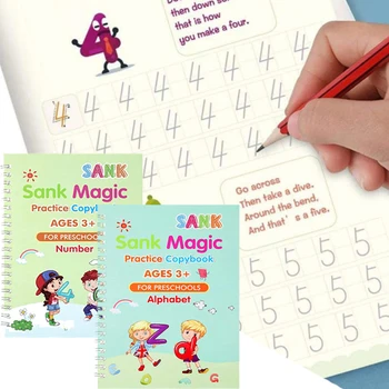 2 Knygų Mokymosi Numeriai Anglų Kalba Tapybos Praktika Meno Knygos Kūdikių Copybook Už Kaligrafijos Rašymo Vaikams Lietuvių Montessori Žaislas