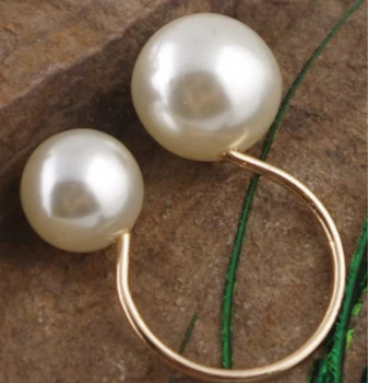 Naujų Papuošalų U-formos Atidarymo Reguliuojamo Dydžio Modeliavimo Perlų Žiedas Elegantiškas Moterų Žiedas Didmeninė Žiedai Moterims