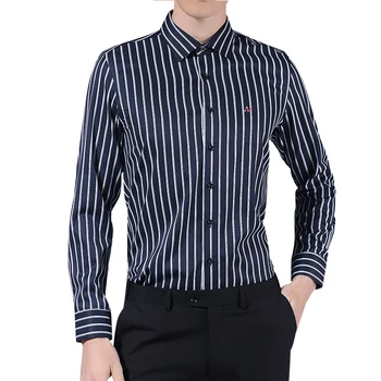 2020 camisa aramis Rezervuota Vyrų Dryžuotas Marškinėliai Korėja Mados Darbo Atsitiktinis ilgomis Rankovėmis Slim Fit Suknelė Marškinėliai Dropshipping