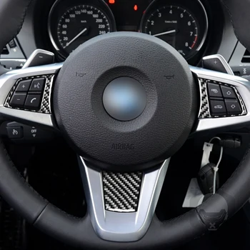 BMW Z4 E89 2009-2016 Automobilių Reikmenys Juodos Spalvos Anglies Pluošto Lipdukai Vairas Mygtuką Perjungti Frame Stiliaus Interjeras