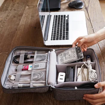 Nešiojamų Kabelis Skaitmeninis Saugojimo Krepšiai Organizatorius USB Dalykėlių Laidų, Įkroviklio Maitinimo Baterijos Užtrauktukas Kosmetikos Krepšys Atveju Reikmenys Prekės