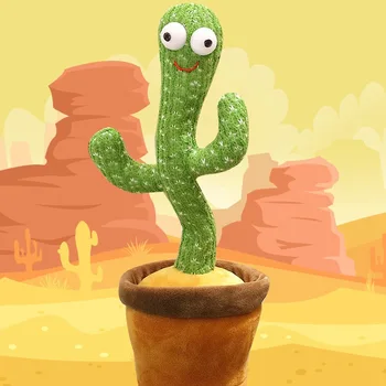 Šokių kaktusas žaislas šviesos įrašymo elektros drebulys šokių pliušinis žaislas mielas šokių kaktusas ikimokyklinio ugdymo žaislas