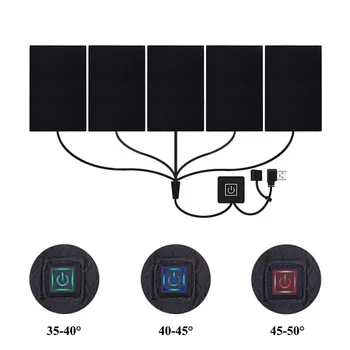 USB Įkrauti Šildymo kilimėlis 8-in-1Clothing Šildymo kilimėlis Elektros Šildymo Lapas Su 3 Pavara Reguliuojama Temperatūra Vest Liemenė