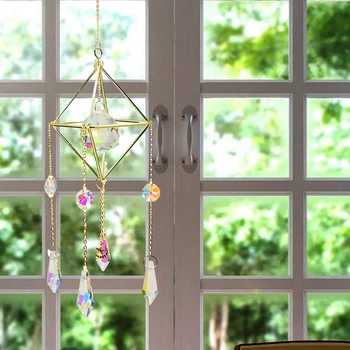Crystal Vėjo Varpeliais Langą Saulės Gaudytojas Pakabukas Mobiliojo Vėjo Varpelių Bell Namų Dekoro Ornamentą Sodo Kabinti Kambarį Dekoro