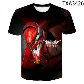 Nerv Evangelion 3D Atspausdintas T-shirt Unisex Vasaros Mados Atsitiktinis Trumpas Rankovės Hip-Hop Harajuku Streetwear Negabaritinių Tee Viršūnės