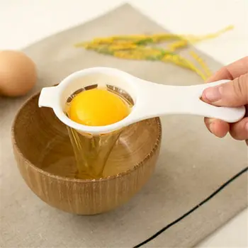 Baltas Kiaušinio Trynys Tarpine Priemone Lengva Virimo Sietą, Plastikiniai Virtuvės Įrankį Mini Baltas Kiaušinis Dozatoriumi