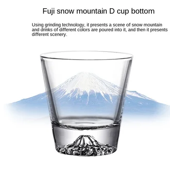 Fudzijama Puodelis Vyšnių Žiedų Taurės Sniego Kalnų Taurės Ledkalnio Krištolo Taurės Viskio Taurės viskio stiklo taurė daug kavos puodelis