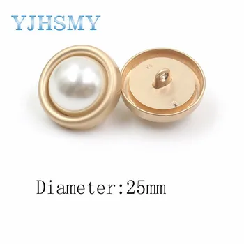 YJHSMY A-19512-550,10 vnt./Daug 25/20/18mm,Aukštos kokybės Dirbtiniais Pearl aukso Metalo Mygtuką,drabužių priedai priemonės 