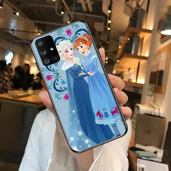 Elsa ir Anna Užšaldyti Disney Telefono dėklas Korpuso Samsung Galaxy A50 A51 A20 A71 A70 A40 A30 A31 A80 E 5G S Juoda Korpuso Meno Ląstelių C