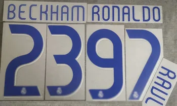 2006 m. 2007 m retro Nameset #23 BECKHAM Nameset #7 RAULIS #9 RONALDO Spausdinimo Šilumos Transfare Spausdinimo Futbolo Pavadinimas ir Numeris