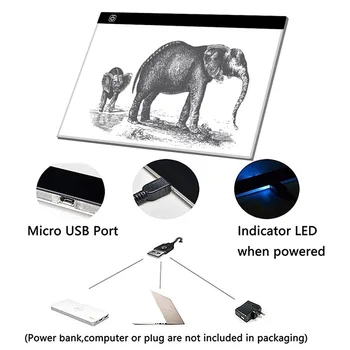 Elice A3 LED Šviesos Padas Artcraft Sekimo Šviesos Lange Kopijuoti Valdybos Skaitmeninis Tabletės Tapybos, Rašymo, Piešimo Tablet Eskizų bloknotas