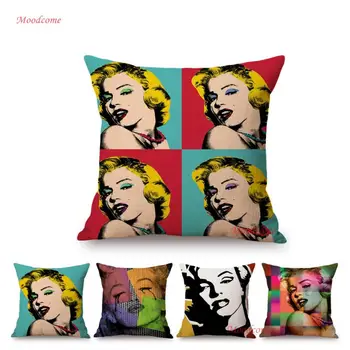 Seksualus Marilyn Monroe Klasikinis Portretas Tapybos Šiuolaikinio Namų Puošybai POP Art Sofa Mesti Pagalvės užvalkalą Medvilnės Skalbiniai Pagalvėlė Padengti