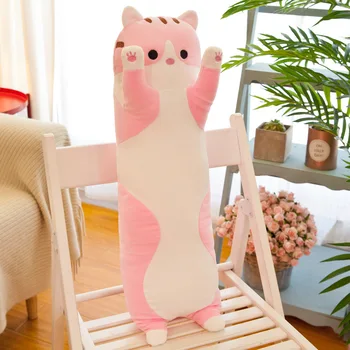 Zqswkl 130cm mielas minkštas ilgą pagalvę katė pliušinis žaislas didelės miega lėlės gimtadienio dovana įdaryti žaislai mergina kawaii kambario dekoro