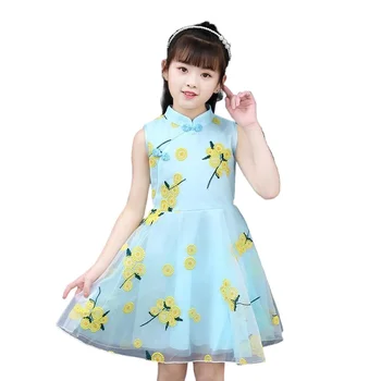 Mergaičių Suknelė Vasaros Kinų Stiliaus Vaikų Mados Suknelė Cheongsam Princesė Tiulio Suknelė Mergina Suknelės Mergaitėms Nuo 8 12 Metų