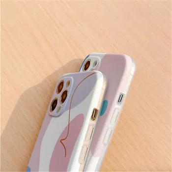 Dailės, Spalvų Abstrakčios Geometrijos Telefono dėklas Skirtas iPhone 12 Pro 11 Pro Max X XR XS 7 8 Plus SE 2020 Minkštas Silikoninis Apsauginis galinis Dangtelis