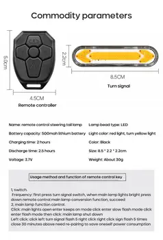 Dviračių Nuoma Galiniai LED Uodegos Šviesos Belaidis USB Nuotolinio Valdymo Posūkio Signalai, Lazeris, atsparus Vandeniui Belaidžio Kontrolės Dviračių Priedai