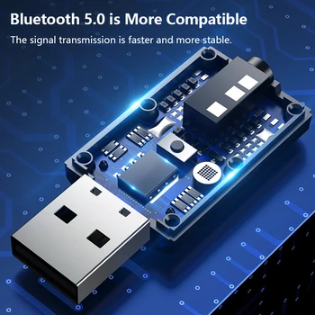 MINI Bluetooth 5.0 Imtuvas, Siųstuvas, Imtuvas, Dvi Viena Stereo 
