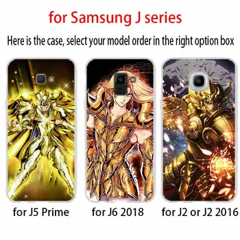 Telefono dėklas Samsung Galaxy j6 J8 J7 J5 j3 skyrius J4 Plius 2018 M. 2016 m. 2017 J610 Premjero Minkštas Coque Japonų anime Saint Seiya