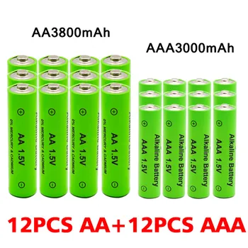 AA Įkraunamos AAA AA 1,5 V 3800mAh / 1,5 V AAA Šarminės Baterijos 3000mah Žibintuvėlis Žaislai Žiūrėti MP3 Grotuvas Pakeisti Ni-Mh Baterija