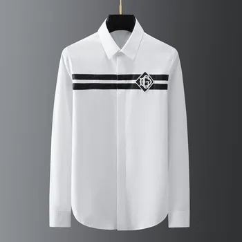 Europos, Amerikos naujo stiliaus dvigubo baras susiuvimo asmenybės laišką ženklelis siuvinėjimo vyriški ilgomis rankovėmis marškinėliai atsitiktinis tendencija marškinėliai