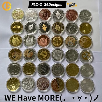 Bitcoin/Ethereum/Litecoin/Dash/Bangos/Monero/EOS Monetos Metalo Fizinio sidabro/Aukso Ada Cardano Atminimo BTC Kriptografijos Monetų FLCZ
