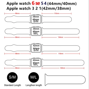 Silikono Dirželis Apple Žiūrėti juosta 40mm 44mm 38mm 42mm Gumos diržas smartwatch apyrankė Sporto apyrankę iWatch 