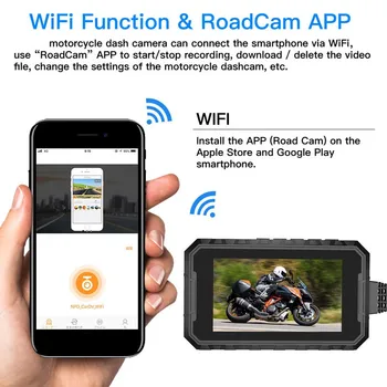 1080P HD Motociklo DVR Kamera Su GPS, Wifi, G-Sensorius Paslėptas Naktinio Matymo Brūkšnys Cam 150° Plataus Kampo Vandeniui Vaizdo įrašymas