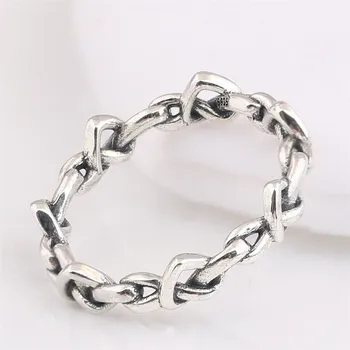 925 Sterling Silver pandora Žiedas Rišti Širdis Emocinius ryšius Žiedai Moterims Vestuves Dovanų Fine Jewelry