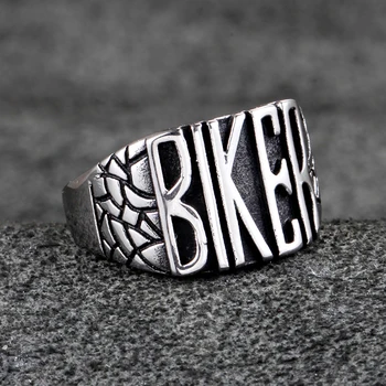 Nerūdijančio Plieno Vyrų Laišką Žiedas Mados Asmenybės Retro Motociklų Biker Juvelyrika Priedai Dovanų Didmeninės