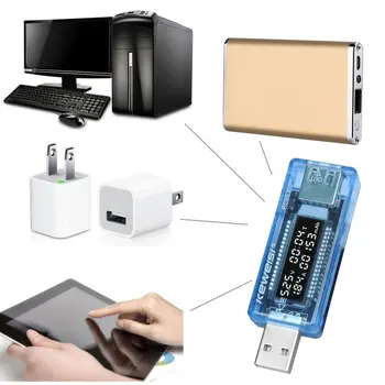 USB Įkroviklis, Testeris Gydytojas Įtampa Srovės Matuoklis Voltmeter Ammeter Baterijos Talpa Testeris Mobiliojo Energijos Detektorių, Plug And Play