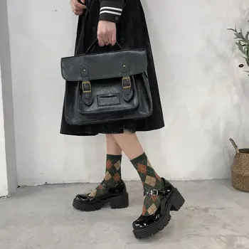 Mažas odos batai moterims 2021 metų pavasario modelių Mary Jane bateliai moterims Japonijos aukšti kulniukai retro platforminiai batai moterims