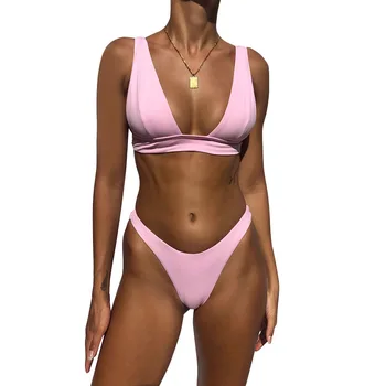 Nauja Seksuali Bikini 2021 Vientisų Maudymosi Kostiumėlis Moterims Maudymosi Kostiumėliai, Push Up Bikinis Nustatyti Brazilijos Maudymosi Kostiumą Vasaros Paplūdimio Drabužiai Plaukimo Kostiumas