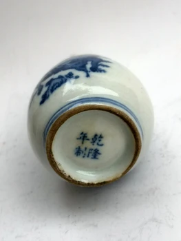 YIZHU CULTUER MENO Kolekcija, Kinų Senasis mėlyna ir balta Porceliano Jojimo Samurajų Uosti Butelis Šeimos Apdailos Dovana
