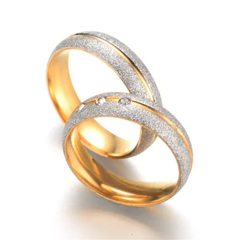 MANGOPIE Nerūdijančio Plieno Sužadėtuvių Žiedas Už Mylėtojas CZ Vestuviniai Žiedai, Papuošalai, Aukso Spalvos Vestuvių Juostas, Priedai