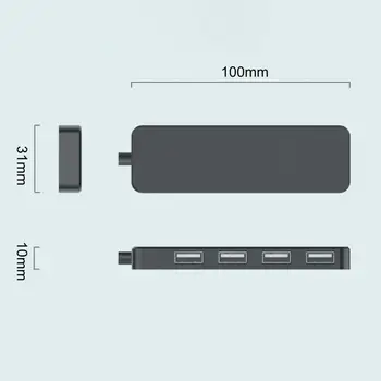 Nešiojamas USB 2.0 Universalus USB Hub 4-port Didelės Spartos USB2.0 480Mbps Kompaktiškas Maitinimo Jungiklis Nešiojamas kompiuteris didmeninės