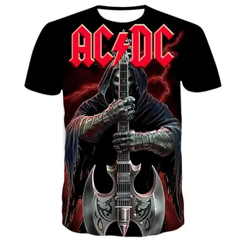2021 naujas vasaros 3D AC/DC letter spausdinimo T-shirt vyrai negabaritinių roko grupė viršuje T-shirt Harajuku kvėpuojantis O-kaklo dydis 110-6XL
