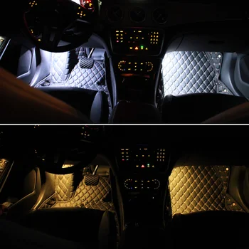 RGB Automobilių Atmosfera, Šviesos, Muzikos Garso Nuotolinio Valdymo pulto LED Juostelės Auto Vidaus Apdaila, Aplinkos Koja Lempos