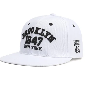 2021 Naujas mados vyriški Snapbacks bžūp juoda ir balta 1947 BROOKLYN laišką siuvinėjimo hip-hop skrybėlę ponios lauko laisvalaikio saulės skrybėlę