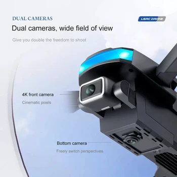 LS878 Drone 4k HD Plataus Kampo Dual Camera 1080P WIFI Visual Padėties Aukštis Išlaikyti Rc Drone Sekite Mane Quadcopter Tranai Žaislai