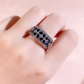 Bague Ringen Madinga Moterų Fine Jewelry Prabangus Sidabro Žiedai Vyrams, Mėlynos Ir Baltos Cirkonis Jubiliejų Dovana Didmeninė Šalis Žiedas
