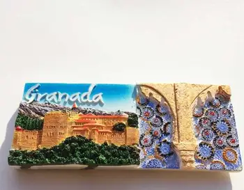 Rankomis dažyti šaldytuvas magnetai lipdukai su tekinto akmens kolonos ne Alhambra Rūmai Granadoje, Ispanija