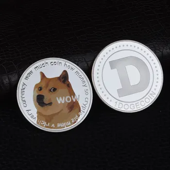 1pcs Dogecoin Auksas, Sidabras Doge Proginių Monetų Kolekcija Wow Šuo Modelis Suvenyras Namų Dekoracijos, Amatų Darbalaukio Papuošalai