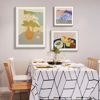 Šiaurės šalių literatūros ir meno mažų šviežių vaisių vaza kambarį valgomasis freskos plakato spauda nuotrauką drobė dekoratyvinis nuotrauką