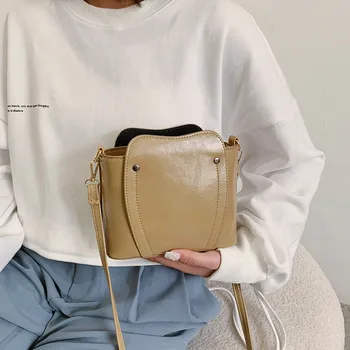 Pavasarį 2021 nauja banga Korėjos moterų mažųjų kibirą, maišą, maišą, plačiajuosčio prasme jo versija mielas vienos pečių maišą