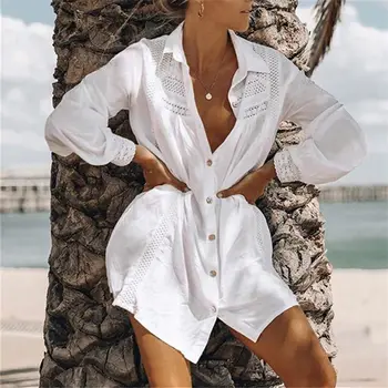 Paplūdimys Marškinėlius NOvae Mados Moterų maudymosi kostiumėlį Cover-up maudymosi Kostiumėliai Paplūdimio Padengti iki 2021 Paplūdimio Mėlyna