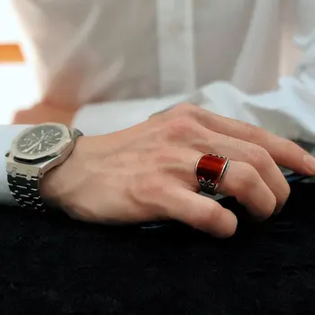 925 Sterlingas Sidabro Žiedai Vyrams, Žiedai, turkijos papuošalų Turqoise akmens Žiedas Vyrų Papuošalai Pagaminti iš Turkijos Vyrų Sidabro Žiedas Žmogui priedų