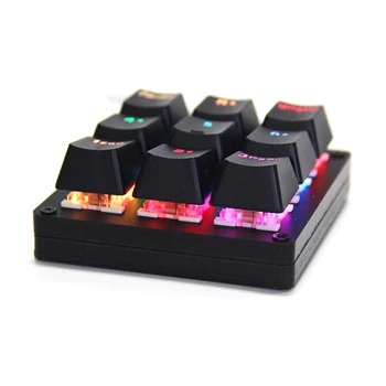 Programuojama Klaviatūra 9 Klavišus Užsakymą Mini Mechaninė Klaviatūros Žaidimas OSU Nešiojamų RGB Tpye-c Klaviatūrą